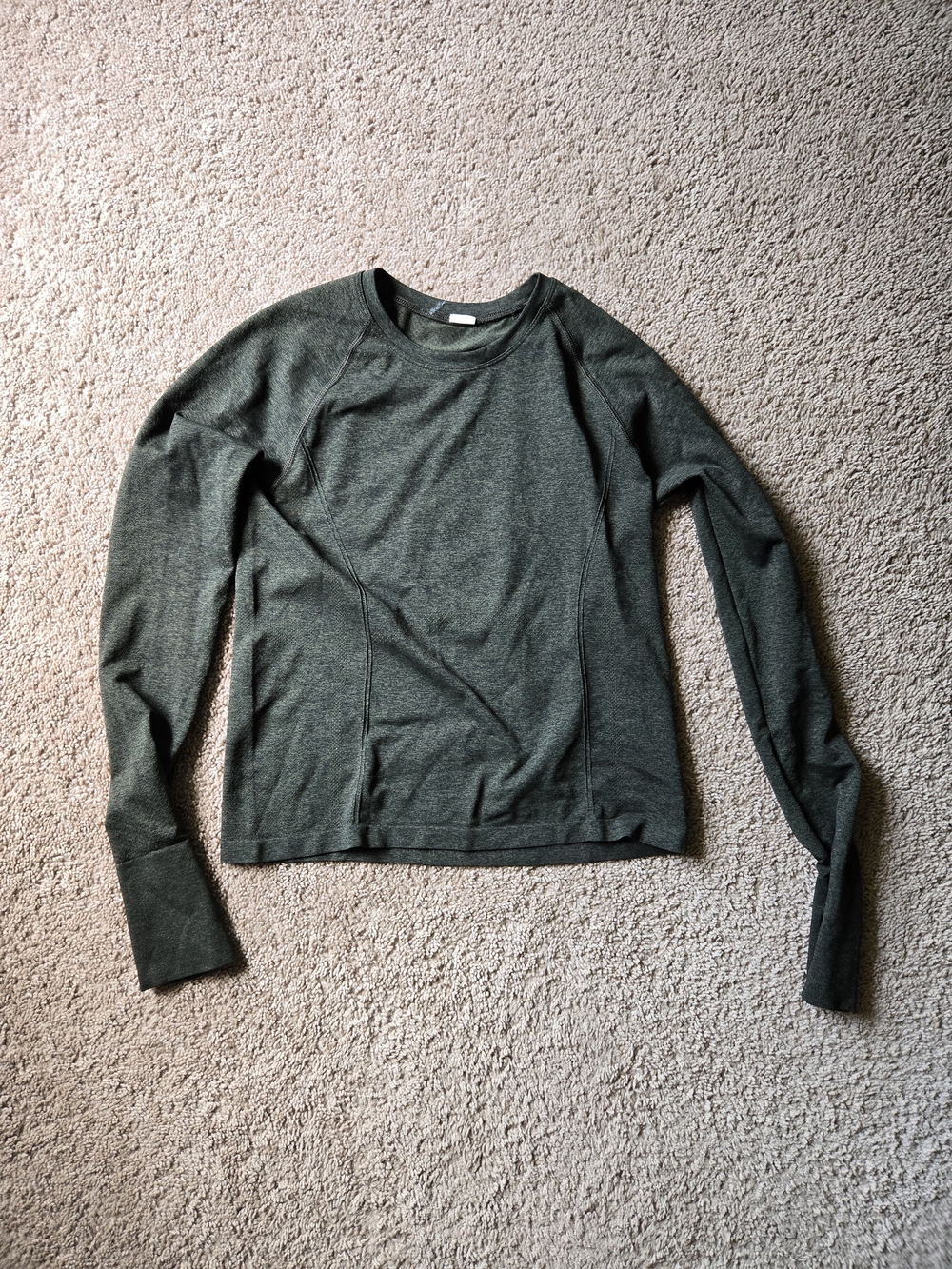 CALIA Heathered Green Seamless Long Sleeve Top XS/S